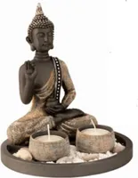 Teelichthalter Buddha mit 2 Teelichter A