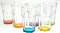 Lav Gläser Set, farbig/Cocktailgläser/Trinkgläser/Wassergläser/Coral Retro Design (6er Set á 300ml)
