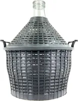 Glasballon, Weinballon 15 Liter im Kunststoffkorb