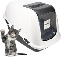 Katzenklo mit Deckel Schaufel Aktivkohlefilter - Haube kippbar - extrahohe Unterschale große XXL Katzentoilette 60 Katzen WC Hauben Toilette