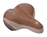 Prophete 6289 Touren City Fahrrad Sattel / Fahrradsattel - braun-beige mit Elastomerdämpfung