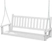 COSTWAY 3-Sitzer Gartenschaukel, Hängebank aus Massivholz, Hollywoodschaukel bis 360kg 168x65x63cm