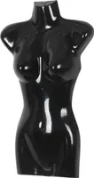 1 x Ženské torzo, 72 cm plastové dámské torzo, polovina plastové horní části těla v černé barvě, figurína poprsí, polovina plastového dámského těla, figurína, figurína s háčky