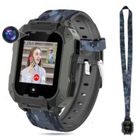 (Schwarz) T28 Smartwatch für Kinder, 4G-sichere Smartwatch, GPS-Tracker, SOS-Anruf, Kamera-WLAN für Kinder, Studenten im Alter von 4 bis 12 Jahren, Geburtstagsgeschenke