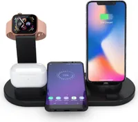 AIORBER Ladestation, kabellos 3-in-1, einfach zu bedienen, für Phone, Watch und Pods, Schwarz