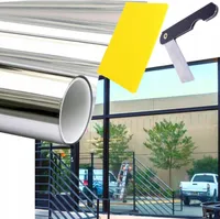 Fensterfolie Spiegelfolie Tönungsfolie Einseitig durchsichtig Anti-UV Wärmedämmung statisch selbstklebend Privatsphäre 300 x 75 cm