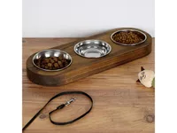 Skye Decor, Halbmond- PET016EVL, Nussbaumfarbe, Hunde-Halsbänder, 3x17x48 cm, 100% Fichteholz