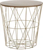 BELIANI Odkládací stolek světle hnědé zlato 40 x 40 cm MDF deska práškový kovový kovový koš multifunkční kulatý moderní