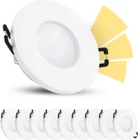 10er Set fourSTEP LED Einbaustrahler Bad IP65 warmweiß GU10 5W 230V - Spot weiß rund