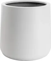 VIVANNO Blumentopf Fiberglas VEKRA Rund, Weiß matt - 43x40 cm