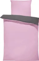Wendebettwäsche 135x200 cm rosa pink anthrazit Unifarben Doubleface Microfaser