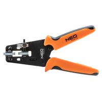 NEO TOOLS Abisolierwerkzeug für Photovoltaik-Kabel 220 mm lang, Griff PVC, Kohlenstoffstahl, Kabeldurchmesser 0,25mm2 - 6,0 mm2, Zweikomponentengriff, Isolationslängenanschlag