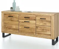 Sideboard Tina Kommode in Wildeiche geölt Teilmassiv Breite 158cm Höhe 82cm