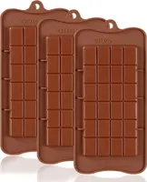 3 Stück Silikon Schokoladenform für Schokoladentafel Silikonform 72 Schokoladenstückchen brechbare Form Schokoriegel Schokoladenriegel