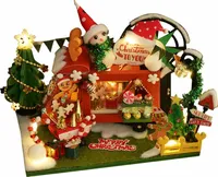 DIY Puppenhaus Miniatur Kit mit Möbeln Mini 3D Weihnachten Haus Zimmer Spielzeug