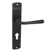 DOMINO Türgriff 72 Drückergarnitur PZ-Profilzylinder Set | Türklinke für Zimmertür, Bürotür, Kellertür & Innentür | L-Form | Znal |Schwarz| LOFT Black
