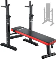 ISE Hantelbank Trainingsbank mit 5 Stufen Verstellbarer Ablage（91-110cm）und Dip-Griffen Fitnessgerät klappbar schwarz SY-544-BK
