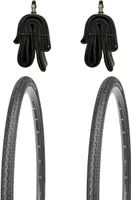 2 Stk. 28 Zoll Fahrradreifen 700x38c inkl. Schläuche mit Dunlopventilen 40-622 | 28x1.50, schwarz