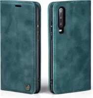 Handy Hülle für Huawei P30 Klapphülle Bookcase Flip Cover Handy Tasche Etui Farbe: Petrol