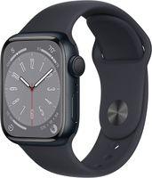 Apple Watch Series 8, 41 mm mitternacht Aluminium mit S/M size mitternacht Sportarmband GPS - Smartwatch (US version)