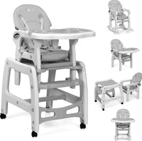 GOPLUS 4 in 1 Baby Hochstuhl, mit Schaukelfunktion, Kinderhochstuhl mit Verstellbarer Rücklehne & Abnehmbarem Tablett & Universalrädern