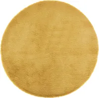 Kožešinový koberec 80 cm žlutý