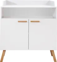 trendteam Babyzimmer Wickelkommode Mats Weiß Melamin 96 x 105 x 78 cm
