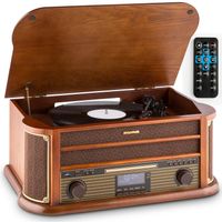 Auna - retro gramofón s reproduktorom, DAB, USB, AUX, 3 rýchl., vintage dizajn