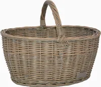 UNUS® Weidenkorb Picknickkorb Einkaufskorb Henkelkorb 44,5x33,5x20cm(LxHxB) grau