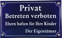 Emaille Privat Schild Betreten verboten Emailleschild Verbotsschild Warnschild