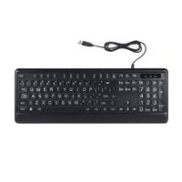 Tastatur mit Hintergrundbeleuchtung Ergonomisch Advanced Wireless Weiß Beleuchtete Großdruck Wasserdichte Multimedia-Tasten Numerische Tastatur für