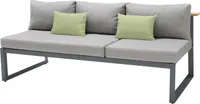 Gartenlounge Sitzbank - Grau - Aluminiumgestell - mit Kissen - verstellbar
