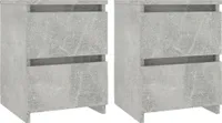 vidaXL Nachttische 2 Stk. Betongrau 30×30×40 cm Holzwerkstoff