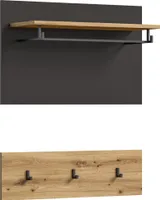 Canu Wandgarderobe 3 Haken 1 Regal Eiche Nachbildung.