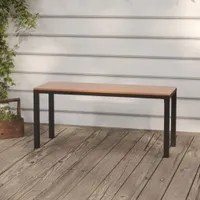 vidaXL Gartenbank 110 cm Stahl und WPC Braun und Schwarz