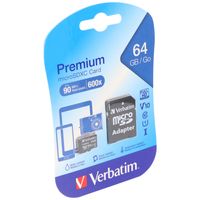 Verbatim Premium - Flash-Speicherkarte ( SD-Adapter inbegriffen ) - 64 GB - Class 10 - microSDXC UHS-I