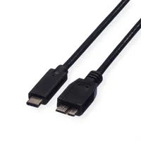 ROLINE USB 3.2 Gen 1 Kabel, C-Micro B, ST/ST, schwarz, 0,5 m
