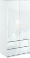 Kleiderschrank Mehrzweckschrank 180cm 2 Türen SchubladenHochschrank Hochglanz