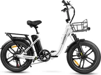20*4.0Zoll LCD Fat Faltbar E- Bike E-Mountainbike Elektrofahrrad 13Ah 100Km SHIMANO 7 25km/h E Klapprad mit Korb, E-Bike Klappräder für Herren Damen