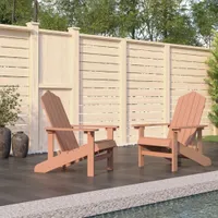 Krzesła ogrodowe Adirondack 2 szt. HDPE brązowy