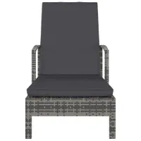 vidaXL Sonnenliege mit Armlehnen Poly Rattan Grau