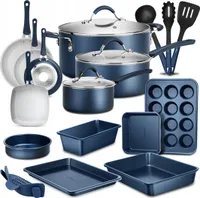 NutriChef 20-Teiliges Topfset, Pfannenset & Backformen Set Antihaft – PFOA/PFOS-freies Kochgeschirr – Induktions Töpfe & Pfannen