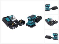 Makita DBO 480 RF Akku Schwingschleifer 18 V 112 x 102 mm + 2x Akku 3,0 Ah + Ladegerät