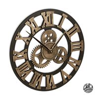 40cm Wanduhr Vintage Europäisch Quartz Uhr Retro Zahnrad Wanduhr Römische Zahlen 