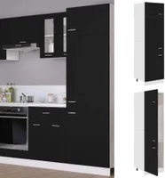 vidaXL Kühlumbauschrank Schwarz 60x57x207 cm Holzwerkstoff