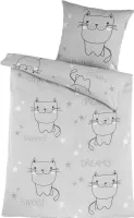 100% Baumwolle Katze CAT Renforce Bettwäsche 135x200 Kissenbezug 80x80 mit RV