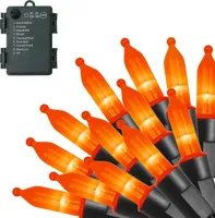 5m LED Lichterkette 8 Lichtmodi Batteriebetrieben Wasserdicht Lichterketten mit Timer für Innen Außen Weihnachten Halloween Party Deko, Orange