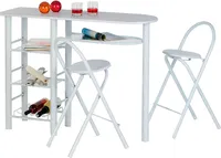 Bartisch Tresentisch STYLE, in weiß, inklusive 2 Barhocker