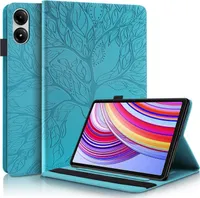 Für Xiaomi Redmi Pad Pro 12.1 Zoll aufstellbare Baum Muster Kunstleder Hülle Tasche Case Blau