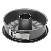 Dr. Oetker Springform mit Flach- und Rohrboden Ø 24 cm, auslaufsichere Kuchenform mit 2 Böden, runde Backform aus Stahl mit keramisch verstärkter Antihaft-Beschichtung (Farbe: grau)